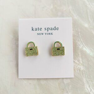 Kate Spade • Sweet Treasures Gold Green Stud Earrings